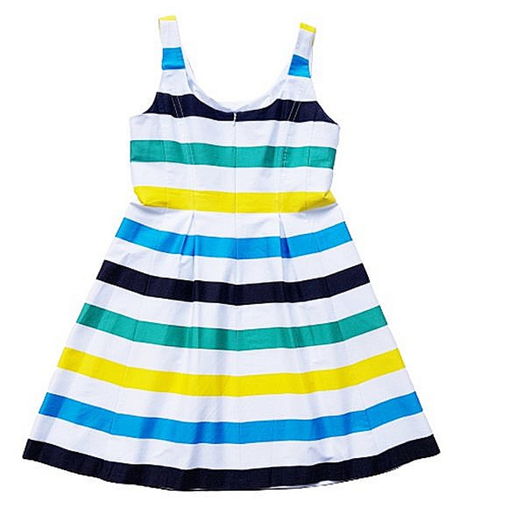 Nine West Striped Clowncore Sleeveless Pleated Sundress - Picture 2 of 4